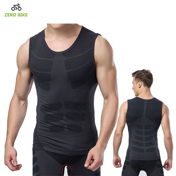 

zero bike 2017 charm men's fitness tank vest outdoor sports quick-drying tight cycling base layers clothes black, Black;red