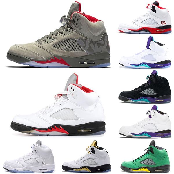 

FREE SHIPPING Designer Basketball shoes 5 5s Grape White Black Metallic Camo Suede Blue Fire Red Silver mens Athletic sports sneakers 7-12