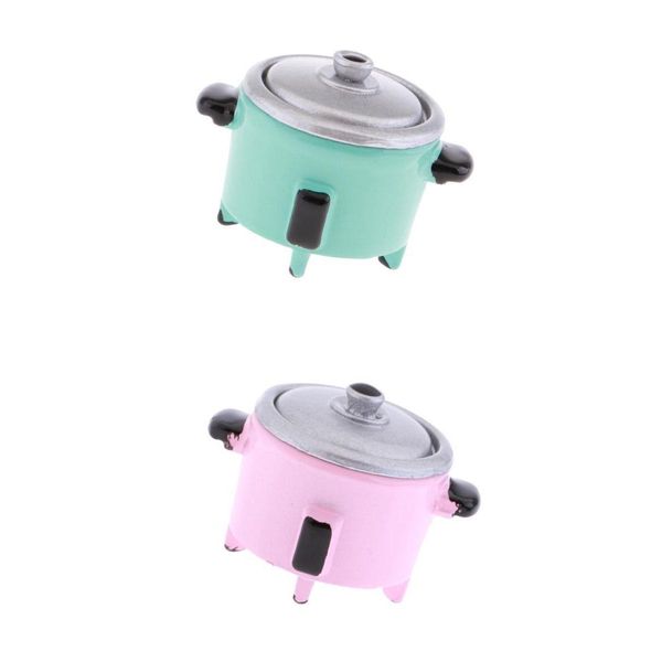 

2 pack mini electric rice cooker toy for 1:12 doll house miniature cookware accessory