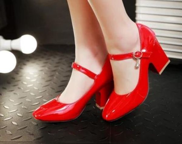 

women's shoes in spring and autumn high coarse heel square head @182, Black