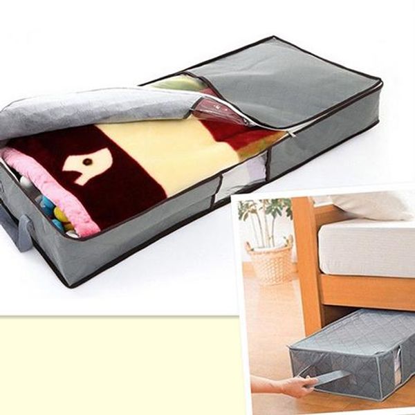 

space saving zipped closure clothes duvet home pillow under bed storage bag fabric handle organizer for carpet quilt coat