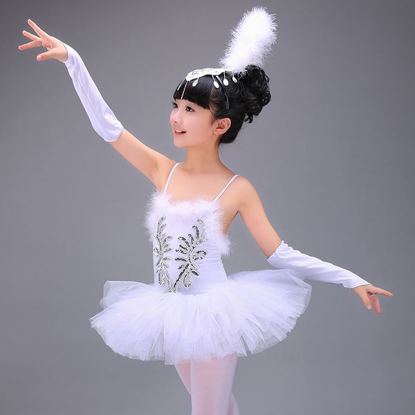 

new models new girls ballerina dress kids white swan lake ballet costumes dance wear children strap, Black;red
