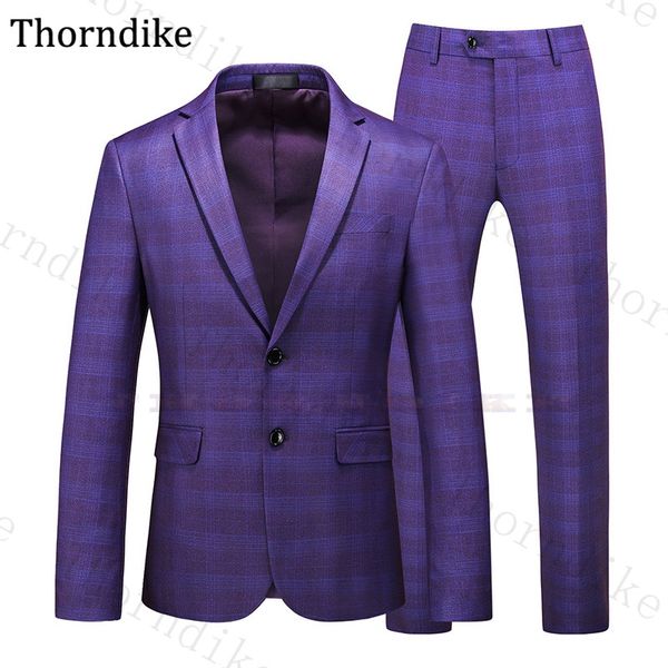 

thorndike fashion slim fit casual blazer suits men notched lapel business suit 2 pieces set men's wedding suit (blazers+pants, White;black