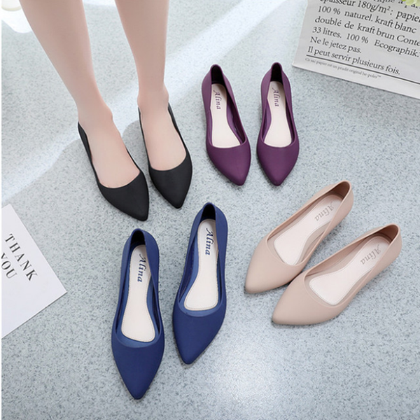

new korean version of pointed pointed shallow mouth frosted single shoes wedge heel with wild fashion non-slip shoes, Black