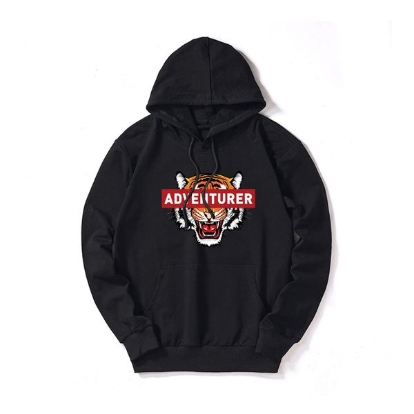 

men designer hoodie spring autumn brand fashion tiger head hoodies mens pullover printed clothing women sweater asian size, Black