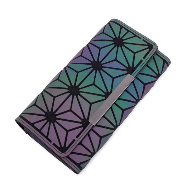 

2019 geometric wallet women long colorful evening clutch bag ladies purses card holder luminous women wallets money clip w075, Red;black