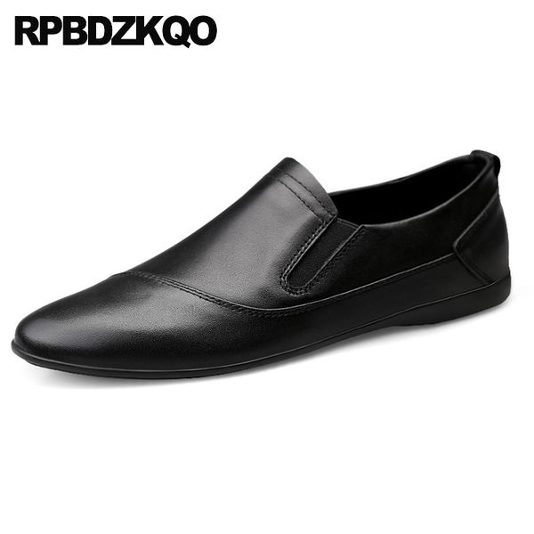 

real leather spring and autumn black casual brown shoes 11 office wedding big size slip on british style genuine driving men