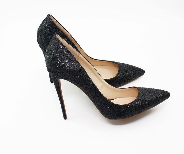 

women black sheepskin nude patent leather poined toe women pumps,120mm fashion lred bottom high heels shoes for women wedding shoes 35-46