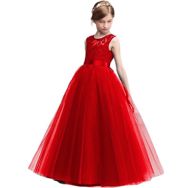Flower Girl Lace Princess Dress Kids Party Pageant Wedding Bridesmaid Tutu Dress