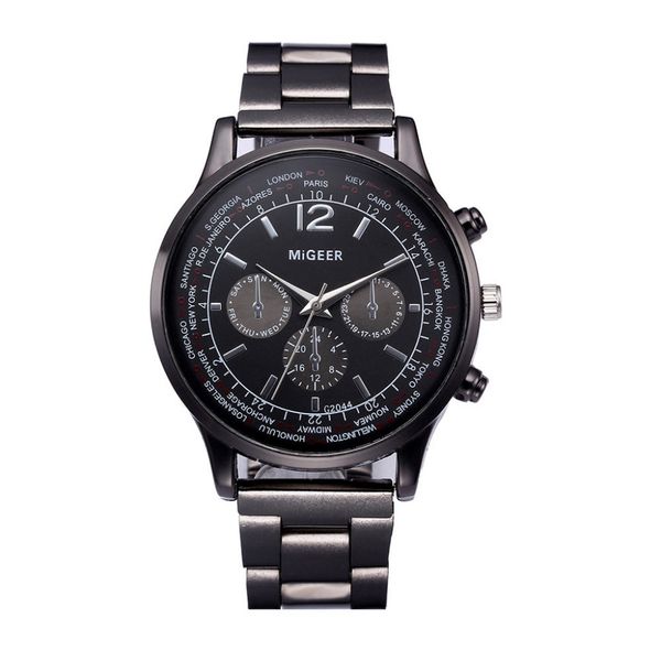 

men's stainless steel analog quartz watch bracelet fashion business casual sports outdoor quartz watch stainless steel strap a1, Slivery;brown