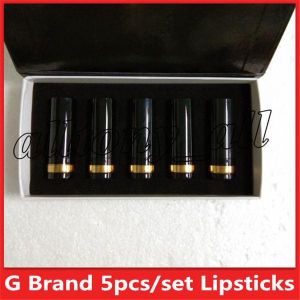 

Brand makeup matte lip tick 5 color black tube matte lip tick 5pc et make up co metic hipping