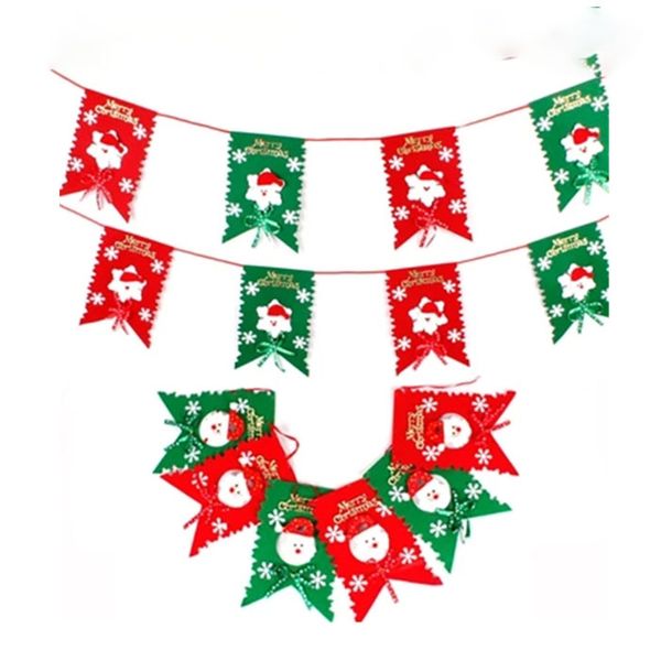2m Santa Claus Flag Burlap Banner Diy Christmas Decoration For