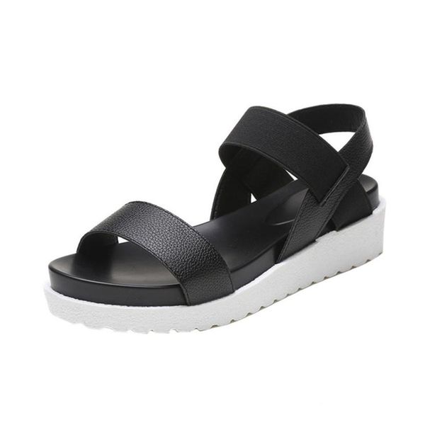 

slippers shoes woman fashion sandals women aged leather flat sandals ladies shoes a0515#30, Black