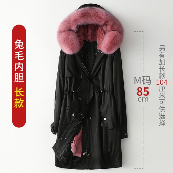 

women's fur & faux real coat female liner warm parka winter jacket abrigos mujer invierno hq19-jj1902c-5 lxr24, Black