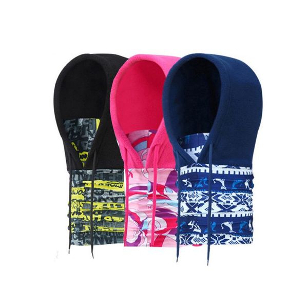 

1pc cycling face mask hood cap women men thick windproof anti-smog warm skiing riding headwear sale, Black
