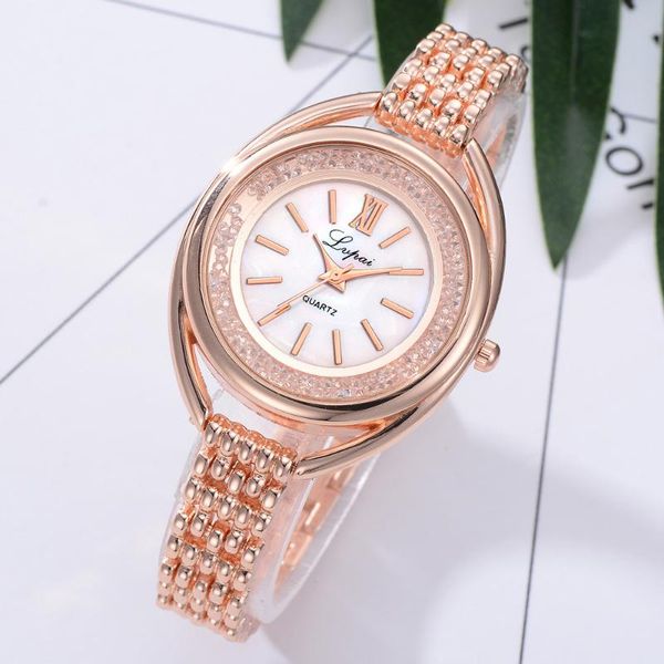 

women watches rose gold round dial quartz wristwatch rhinestone ladies watches clock kol saati zegarek damski#w, Slivery;brown