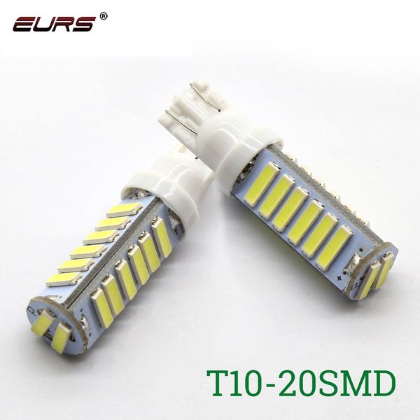 

eurs 100pcs w5w t10 7020 20 smd car t10 led 194 168 wedge replacement reverse instrument panel lamp white bulbs clearance lights