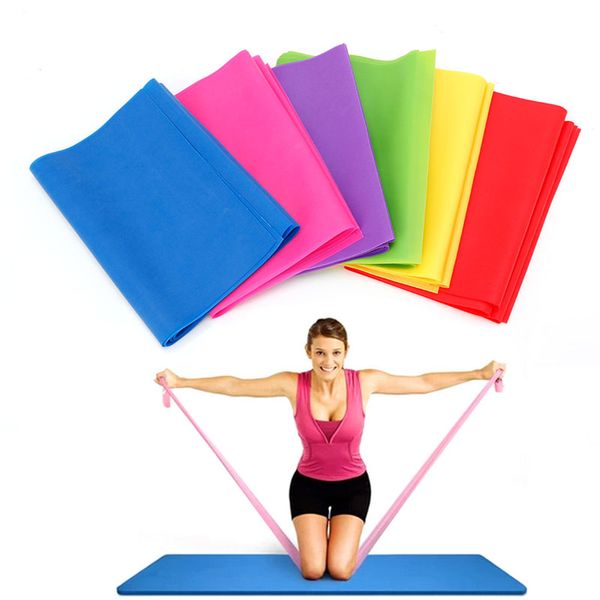 

1.2m natural elastic yoga resistance bands rubber body stretching belt pull strap gym exercise fitness band