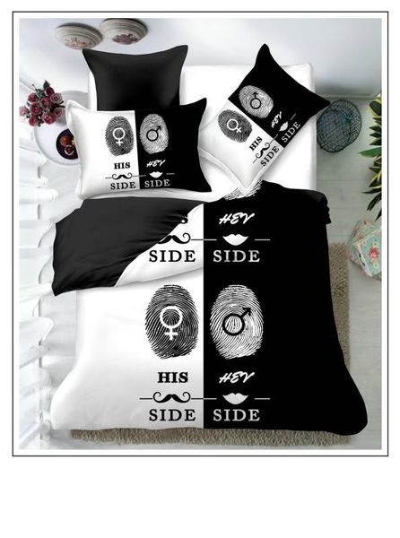 

best.wensd его со стороны ее сторону белый черный пар комплект постельных принадлежностей soft удобный duver обложка наборы double домашний