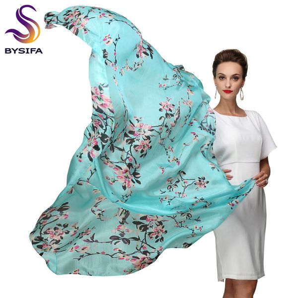 

cachecol brand blue silk scarf printed 2015 new super large pure silk long scarves shawl winter ladies scarves wraps 180*110cm, Blue;gray