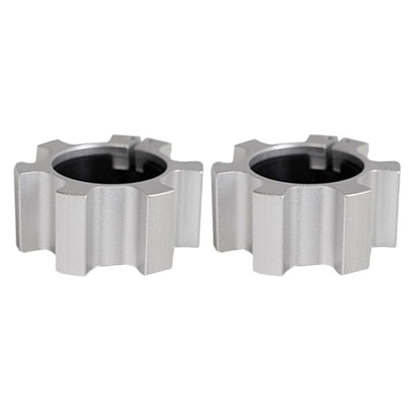 

2x solid 2'' barbell clamps spin lock weight bars locking clip accessory silver