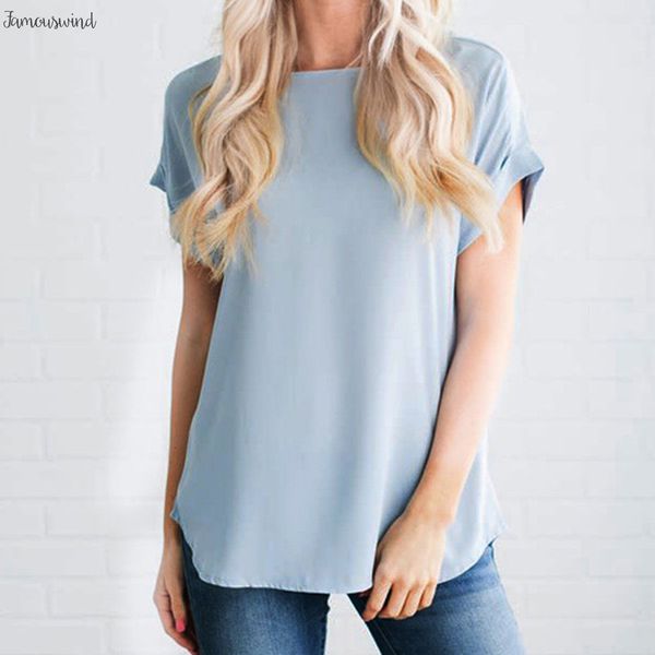 

блуза мода горячие продажи топы женщин ladies богемские шифоновые основные короткие рукава одежды casual match femme elegant, White