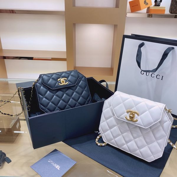 

2020 new women girl fashion brand luxury designer black white diamond check leather mini square small shoulder bags chain bag clutch bag