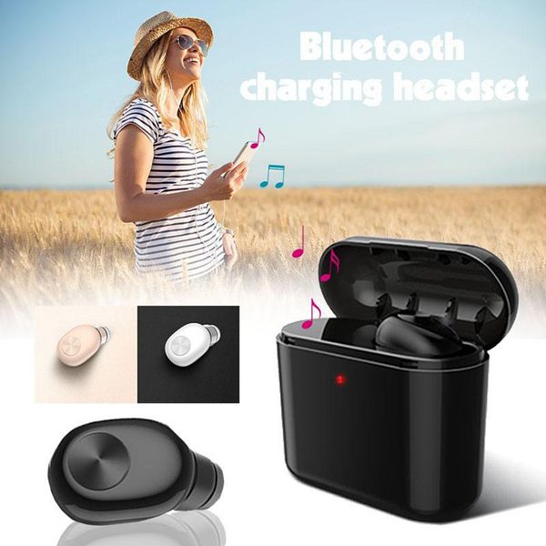 

bl1 bluetooth wireless earphone with charging box fashion invisible mini 700mah earbuds small headset