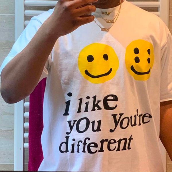 

20ss i like you tee мультфильм симпатичные футболки молодые моды короткие рукава лето high street дизайнерские мужчины женщины пары футболки, White;black