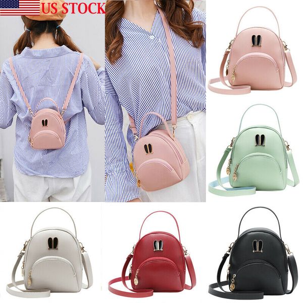 

1pcs women girls mini backpack faux leather rucksack school bag travel handbag