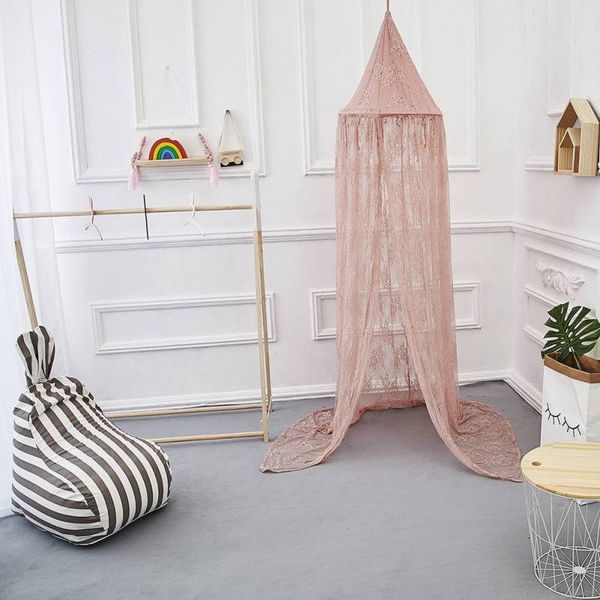 

ins style nursery room hanging lace bed canopy dome hanging mosquito net for girls room fairytale decoration