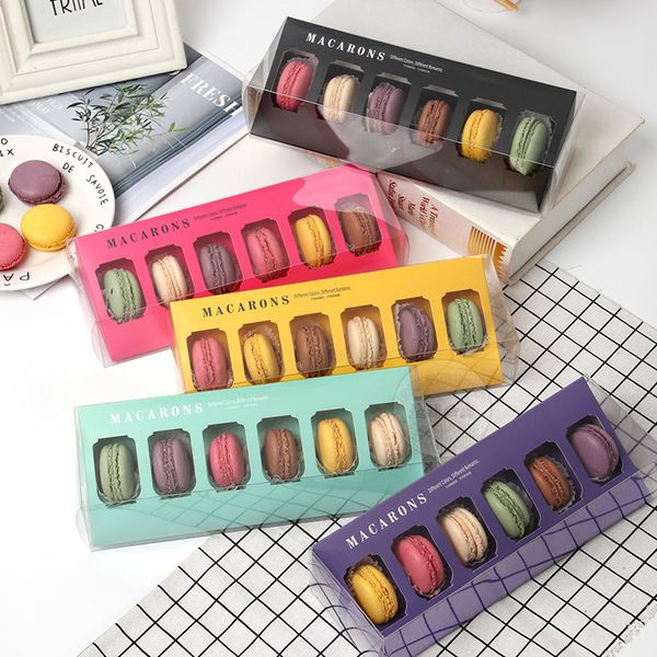 

6 cavities macaron box baking dessert boxes wholesale biscuit pastry packaging boxes