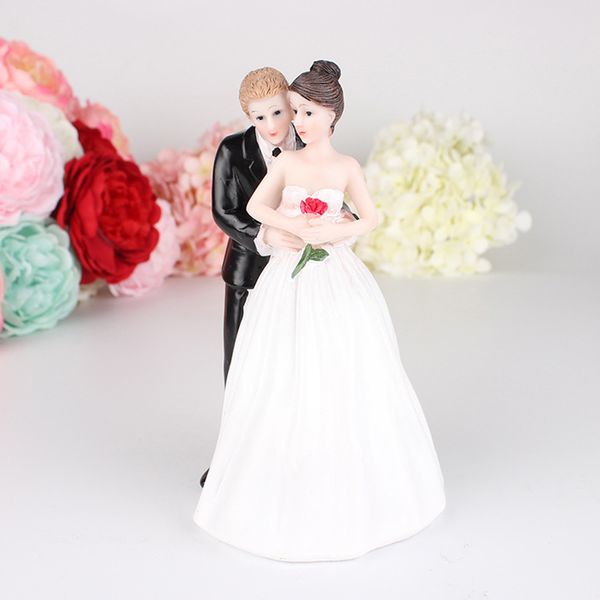 

fashion small mini bride & groom cake er romantic wedding cake decorations couple figurine for wedding party decor