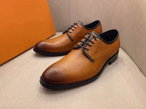 

2019 tide luxury men's leather shoes holiday banquet dress shoes leather fabric handmade rubber outsole wear-resistant anti-sli, Black