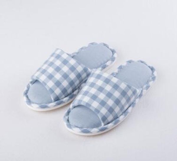 

2019 men slippers #r66#68 men slides shoes comfortable indoor floor shoes rubber sole home thick cotton slippers, Blue;gray