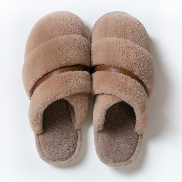 

designer-n men slipper fur sandals indoor keep warm home shoes rubber flat slippers 37-45 style 8 pink brown blue, Black