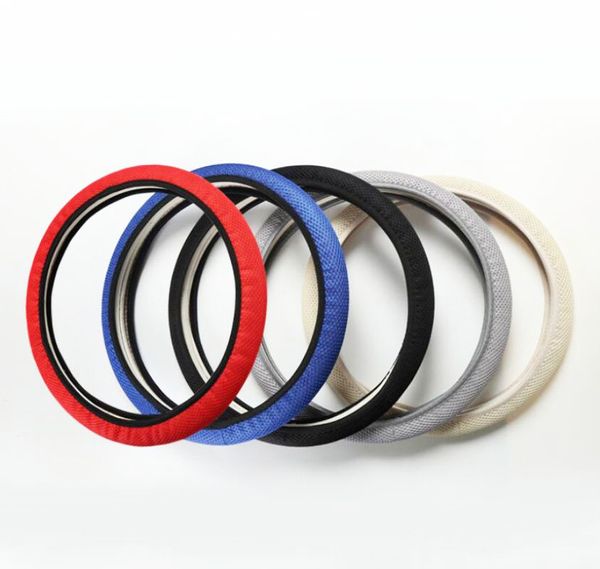 

summer universal ice silk steering wheel cover without rubber ring elastic sandwich car handle set 36-40cm wear resistant
