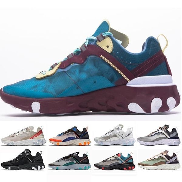 

casual shoes original breathable mesh yarn women mens react element 87 shoes, Black