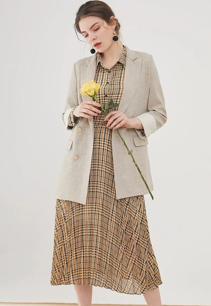 

2019 новый хлопок и льняной пиджак женский темперамент весны 2019 модный спортивный костюм пальто свободный маленький костюм, White;black