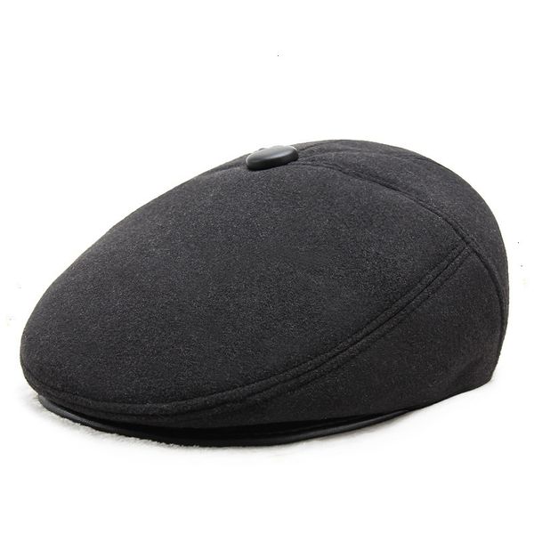 

winter warm father earflap wool beret hats big head man flat peaked caps men plus size felt newsboy hat 56cm 57cm 58cm 59cm 60cm, Blue;gray