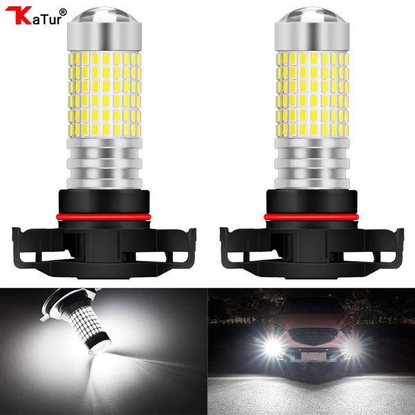 

katur 2pcs psx24w 5202 led fog lights 144 smd 6000k white 1500lm dc 12v car led running lamps bulbs super bright