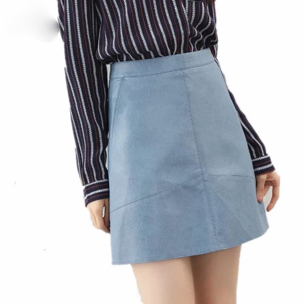 

women skirts leather skirt 2019 winter high waist pu faux leather women skirt pink yellow black green blue zipper mini skirt women