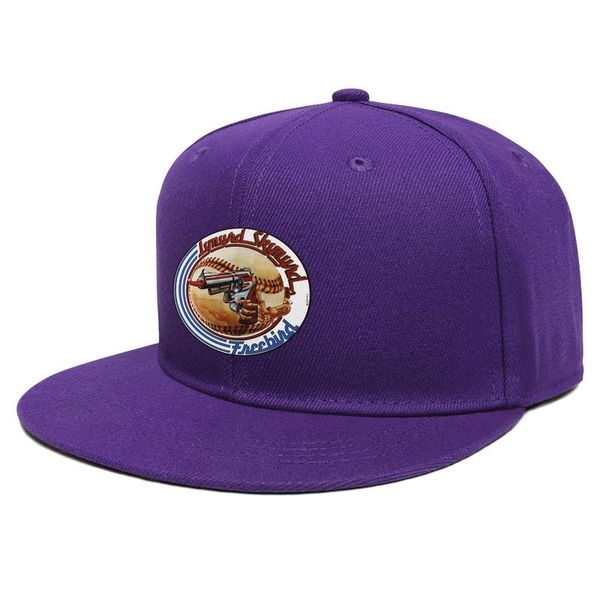 

lynyrd skynyrd baseball logo flat brim baseball cap plain running trucker hats ronnie van zant 1948-1977 rock band music flash, Blue;gray