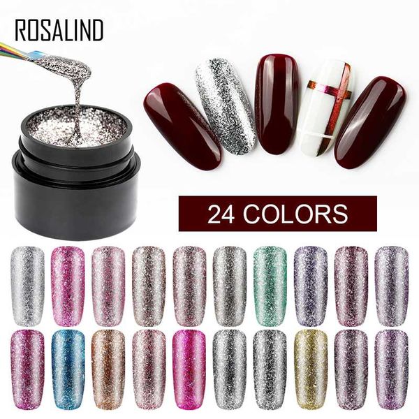 

rosalind hybrid varnishes gel nail polish set glitter platinum painting nails art poly uv gellak base primer for manicure, Red;pink