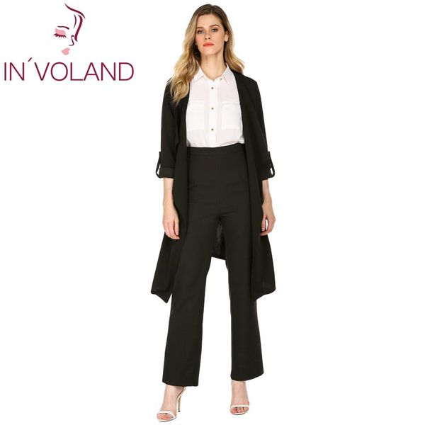 

повседневная roll-up open trench осень армия весна женщины рукав пальто свободные шеи кардиган черный сплошной зеленый длинные манжетами, Tan;black