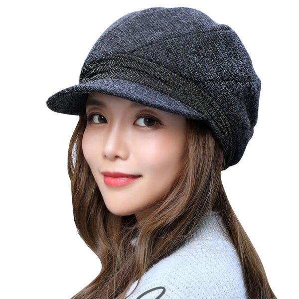

casual style winter women's hats casual hip hop cap knitting warm cap beanie hat women's warm caps visors hat accessories, Blue;gray