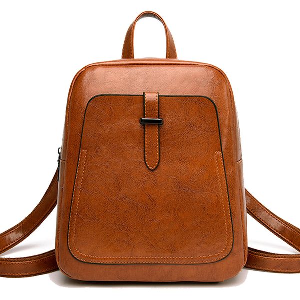 

european and american style women leather backpacks lady street fashion anti theft backpack youth girls travel bagpack sac a dos