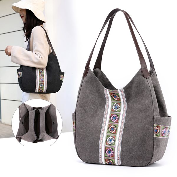 

woman messenger bag simple totes solid color multiple pockets leisure canvas bags large capacity handbag for students