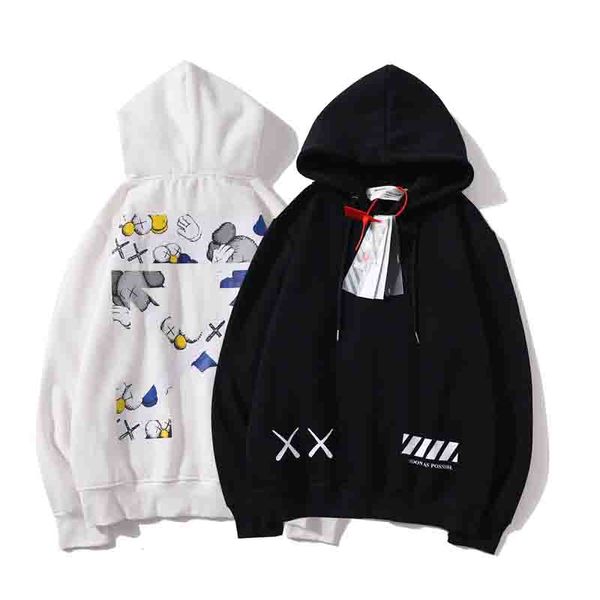 

fashion brand mens designer hoodie sweatshirt off new sesame street printing arrow fleece hooded sweater men women streetwear, Black