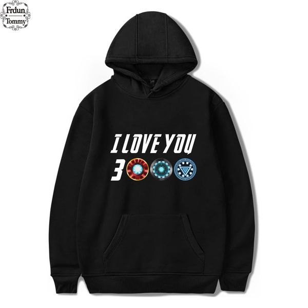 

frdun i love you 3000 print comfortable fashion popular hoodies sweatshirt hipster casual basic pullovers hoodies xxs-4xl, Black